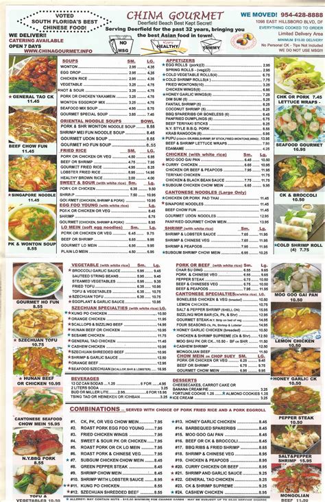 Chinese Menu Specialty Dishes