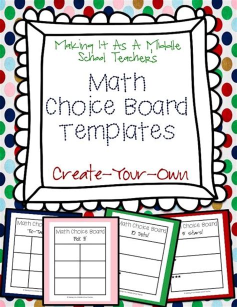 Choice Board Templates for Math