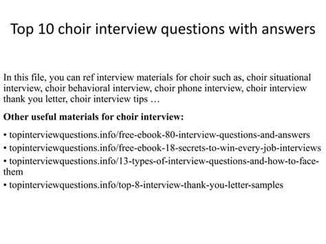 Choir Interview