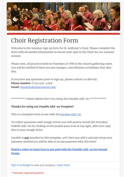 Choir Registration Process