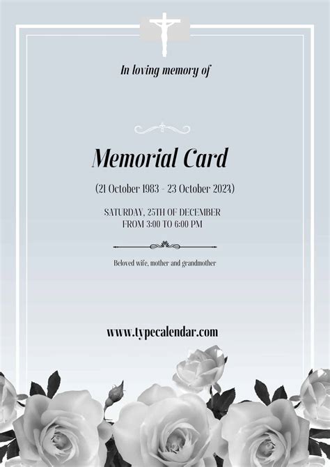 Choosing funeral memorial card templates example