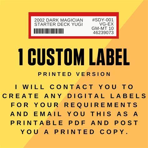 Choosing a label template example