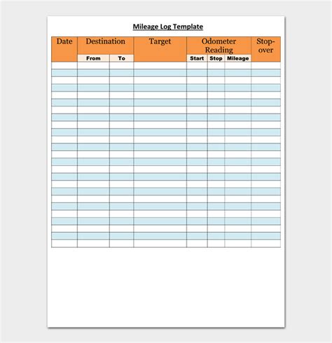 Choosing the Right Mileage Log Template