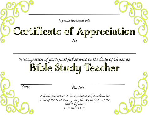 Christian education certificates