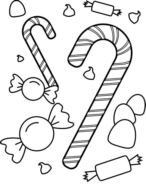 Christmas candy coloring pages