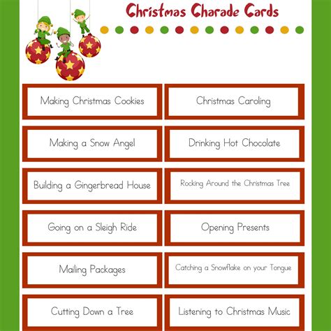 Christmas Carol Charades Game