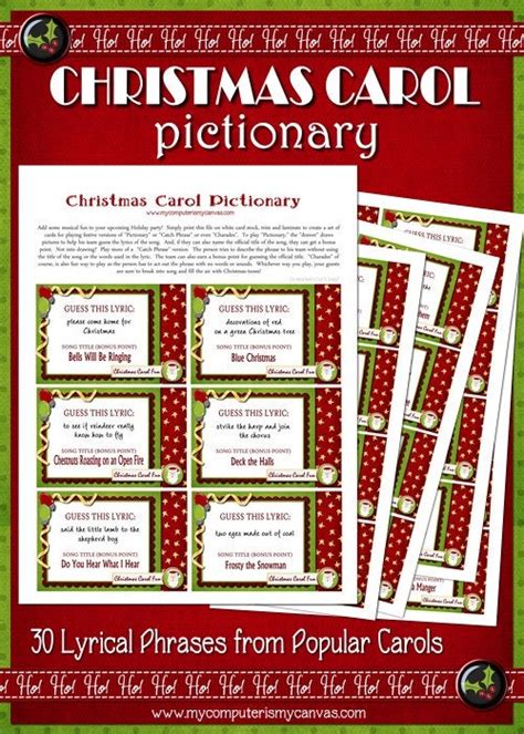 Christmas Carol Pictionary Game