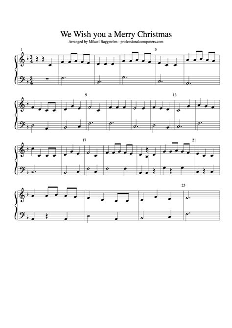 Christmas piano sheets for composers