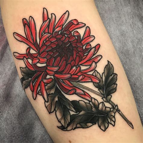 Chrysanthemum flower tattoo inspiration