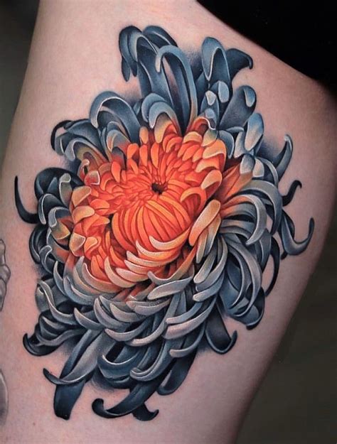 Chrysanthemum flower tattoo meaning