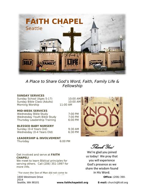 Church Bulletin Samples