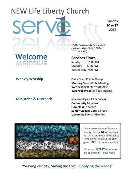 Church Bulletin Template Templates