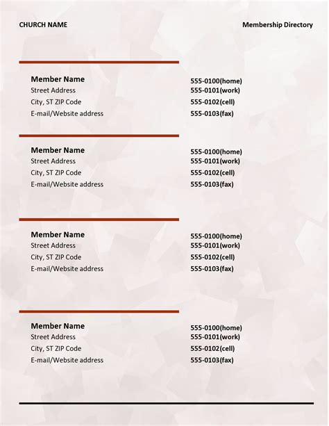 Church Member Directory