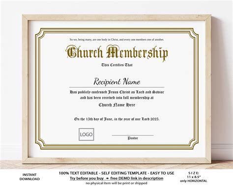 Church Membership Template Example 1