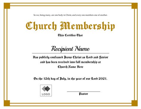 Church Membership Template Example 10