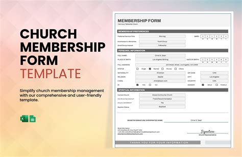 Church Membership Template Example 4