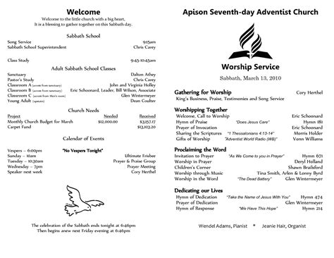 Church Program Templates Example 6