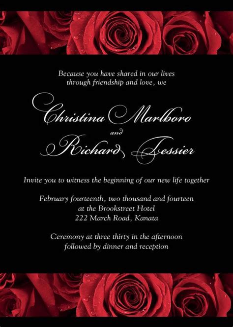 Classic Red Rose Invitation