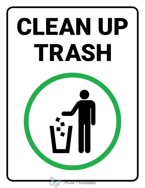 Clean Up Signs for Public Spaces