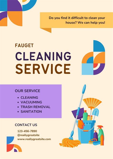 Cleaning company flyers template design