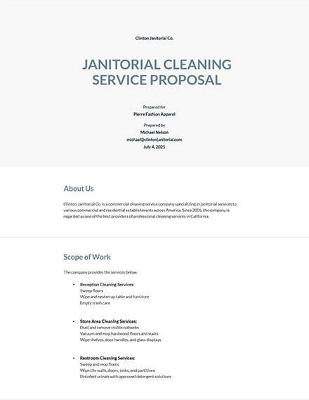 Cleaning Proposal Next Steps