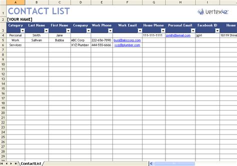 Client Database Template Example