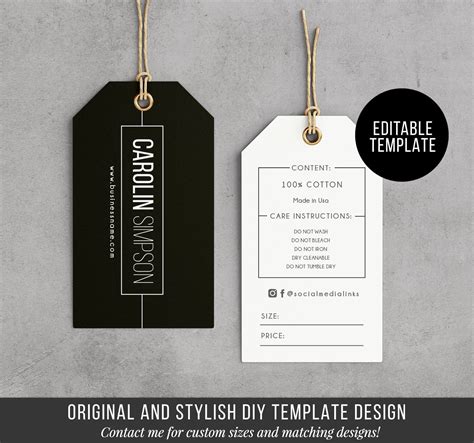 Clothing Tag Template Designs