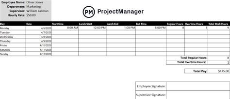 Cloud-Based Timesheet Template Example