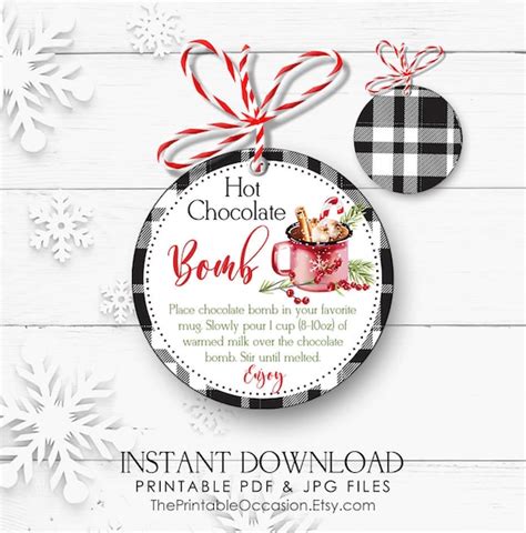 Cocoa bomb tags for special occasions