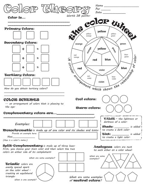 Color Theory Worksheets