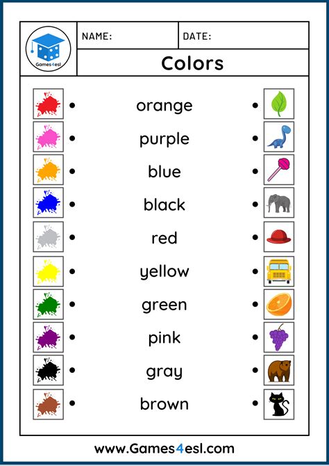 Color Worksheets for Kids Online