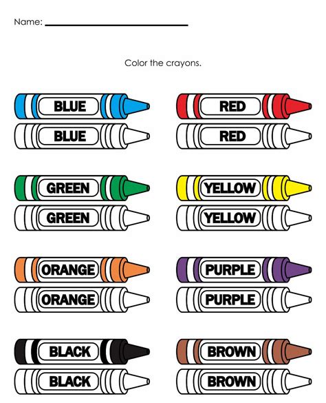 Color Worksheets for Preschool