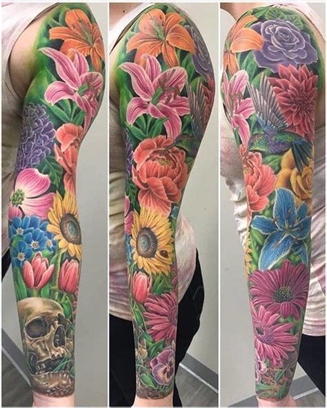 colorful sleeve tattoo design