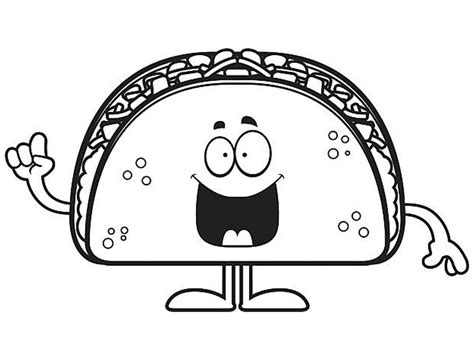 Colorful taco coloring page