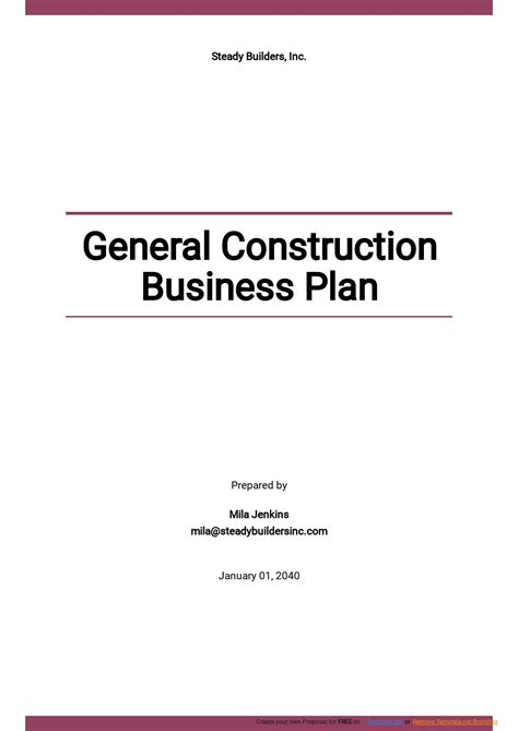 Commercial Construction Plan Templates