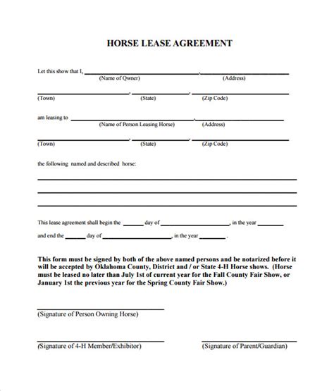 Common Mistakes Horse Lease Agreement