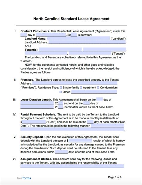 Common Mistakes to Avoid When Using a Free NC Lease Template