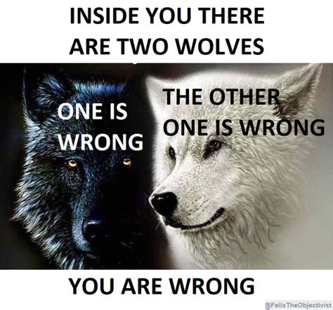 Common themes in the two wolves meme