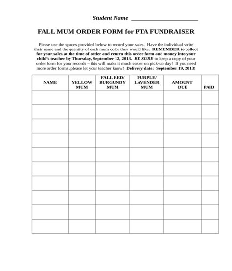 Common Uses of a Google Docs Fundraiser Order Form Template