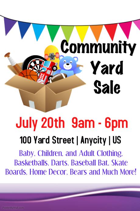 Community Yard Sale Flyer Template Example