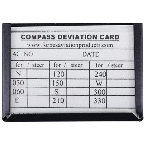 Compass Deviation Card Template Word