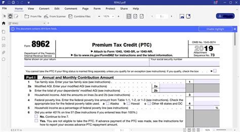 Completing Form 8962