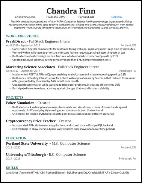 Computer Science Resume Template 8