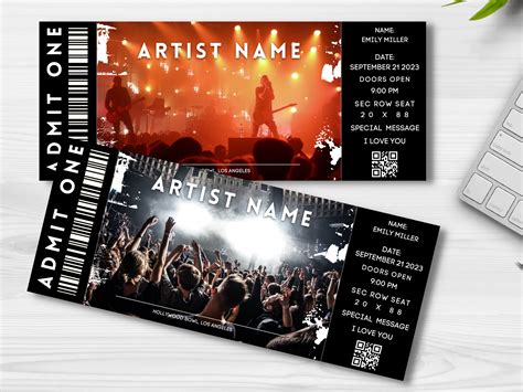 Concert Ticket Invitation Template Example