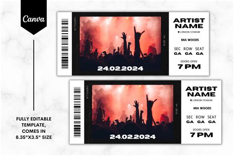 Concert Ticket Template Design Example