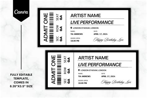 Concert Ticket Template Example 2