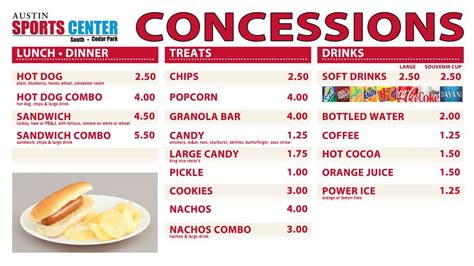 Concession Stand Menu Ideas for Schools