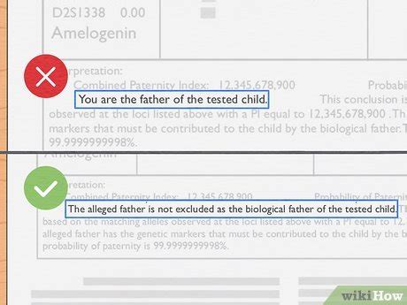 Consequences of fake paternity test templates