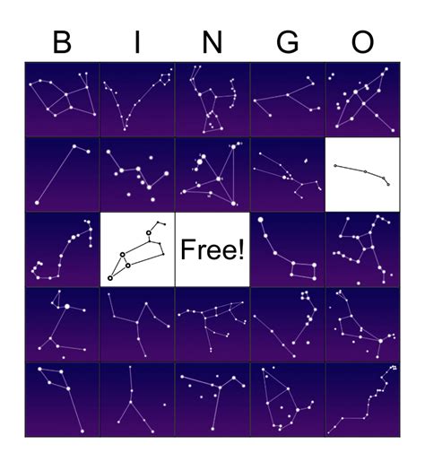 Constellations Bingo Printable