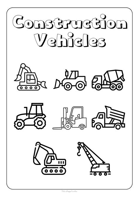 Construction coloring pages for kids